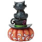 Jim Shore Heartwood Creek - Meow-gical Halloween Black Cat on Pumpkin Figurine 6018082