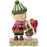 Jim Shore x Peanuts - Snoopy & Charlie Brown Wearing Ugly Christmas Sweaters Figurine 6018686