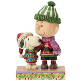 Jim Shore x Peanuts - Snoopy & Charlie Brown Wearing Ugly Christmas Sweaters Figurine 6018686