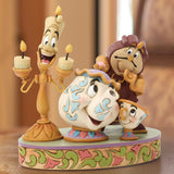 Jim Shore x Disney Traditions - Lumiere Mrs Potts Chip Cogsworth Figurine 6018724