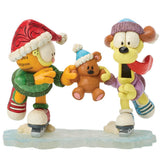 Jim Shore x Garfield - Skating Through the Holidays Pooky Odie Figurine 6018797