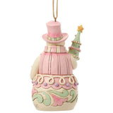 Jim Shore - Pink Sweets Snowman with Tree Christmas Ornament 6018897