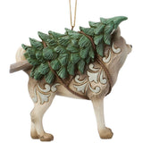 Jim Shore Heartwood Creek - White Woodland Husky Dog Ornament 6019318
