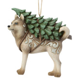 Jim Shore Heartwood Creek - White Woodland Husky Dog Ornament 6019318