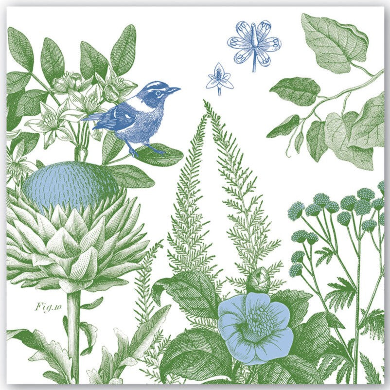 Michel Design Works Papierservietten – 3-lagig, Blumenmuster, 20 Stück, Schwarz-weiß