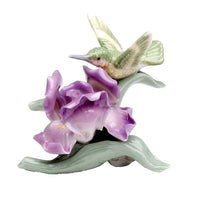 Fine Porcelain Figurine - Hummingbird with Purple Iris 96442