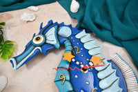 "Sale" Allen Designs - Blue Salty Seahorse Star Fish Swing Pendulum Wall Clock P1468
