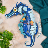 "Sale" Allen Designs - Blue Salty Seahorse Star Fish Swing Pendulum Wall Clock P1468