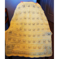 Hand Knitted Baby Blanket - Honey Bee Yellow Floral Pattern