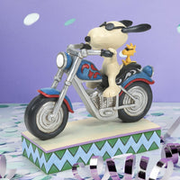 Jim Shore x Peanuts - Snoopy & Woodstock Riding Motorcycle Figurine 6014347