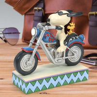 Jim Shore x Peanuts - Snoopy & Woodstock Riding Motorcycle Figurine 6014347