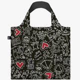 LOQI Recycled Tote Bag - Black Pattern by Keith Haring