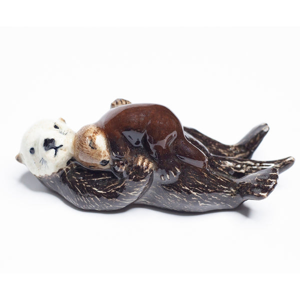 Little Critterz x Northern Rose - Sea Otter & Pup Porcelain Figurine R372