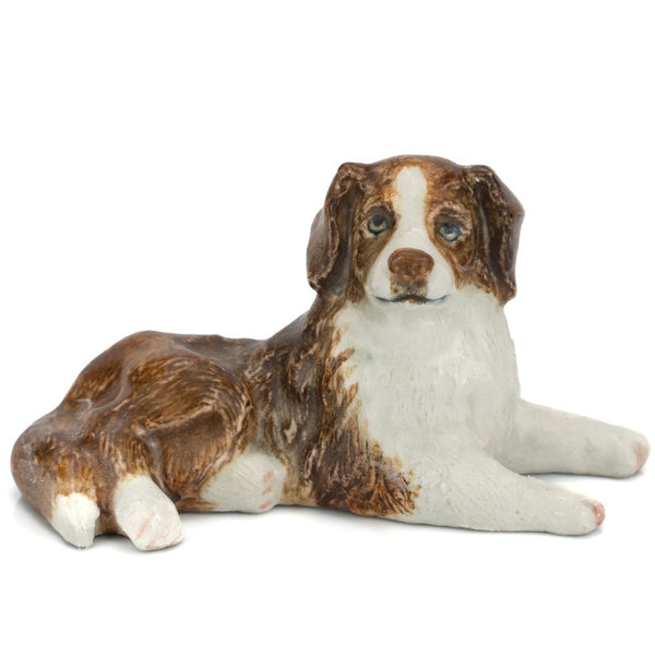 Little Critterz x Northern Rose - Red Australian Shepherd Dog Porcelain Figurine R374