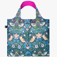 LOQI Museum Art Recycled Tote Bag - The Strawberry Thief Neon Pink by William Morris