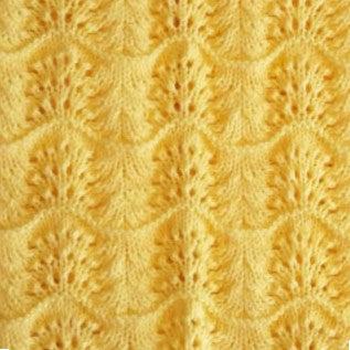 Hand Knitted Baby Blanket - Wave Pattern Honey Bee Yellow