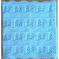 Hand Knitted Baby Blanket - Pastel Blue Floral Pattern