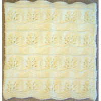 Hand Knitted Baby Blanket - Cream Floral Pattern