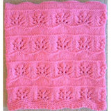 Hand Knitted Baby Blanket - Fuchsia Hot Pink Floral Pattern