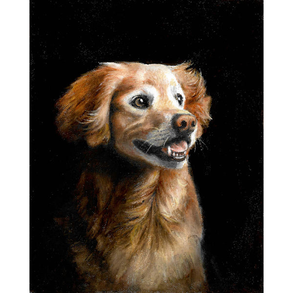 Original Dog Portrait Oil Painting - Golden Retriever