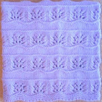 Hand Knitted Baby Blanket - Purple Floral Pattern