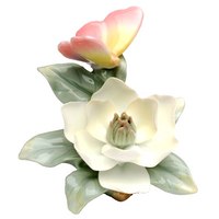 Fine Porcelain Figurine - Butterfly with Magnolia White Flower 96446