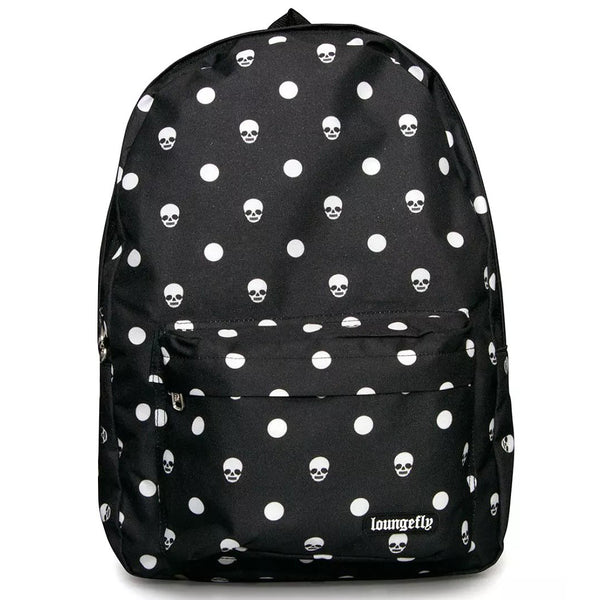 "Sale" Loungefly - Black & White Skull Nylon Backpack LFBK0092