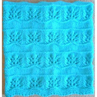 Hand Knitted Baby Blanket - Turquoise Blue Floral Pattern