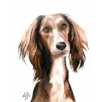 Original Dog Portrait Oil Painting - Saluki