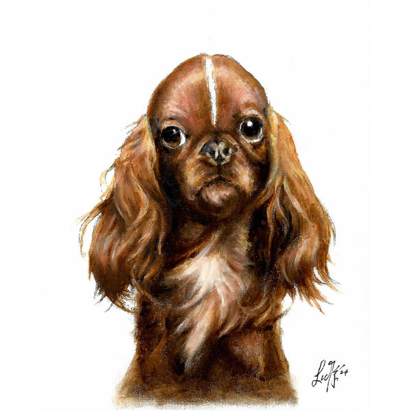 Original Dog Portrait Oil Painting - English Toy Spaniel