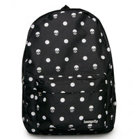 Loungefly - Black & White Skull Nylon Backpack LFBK0092