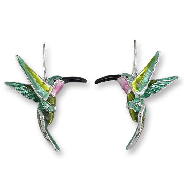 "Clearance Sale" Zarlite by Zarah Co - Hovering Hummingbird Dangle Earrings 0708Z1