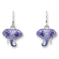 Zarlite by Zarah Co - Purple Elephant Dangle Drop Earrings