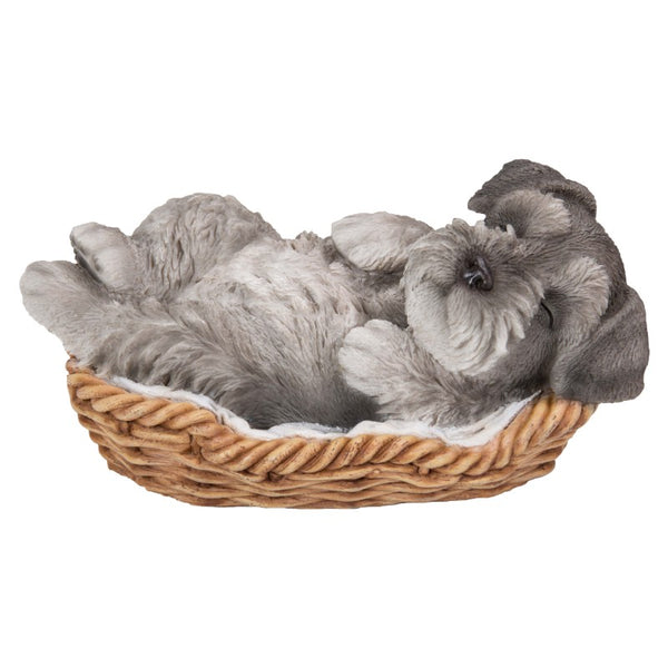 Wicker Basket Pups - Schnauzer Figurine