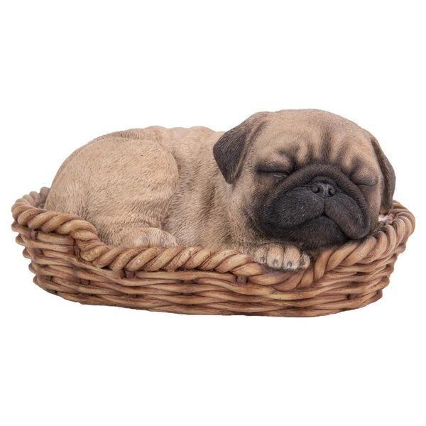 Wicker Basket Pups - Pug Figurine