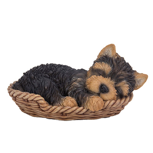 Wicker Basket Pups - Yorkie Figurine