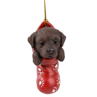 Stocking Pups - Chocolate Lab Dog Ornament 12464