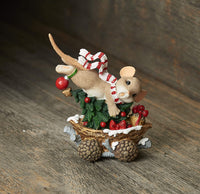 Charming Tails - Caboose Christmas Tree Pine Cone Wagon Figurine 131633