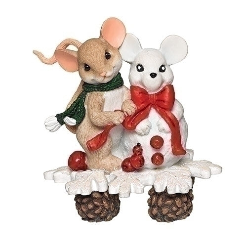 "Sale" Charming Tails - Train Carriage Snowman Mouse Holiday Figurine 132106