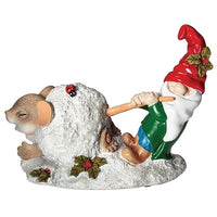 Charming Tails - Mouse & Gnome Playing in Snow Figurine 135559