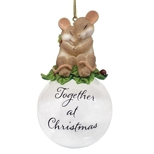 "Sale" Charming Tails - Together At Christmas Hugging Mice Ornament 135566