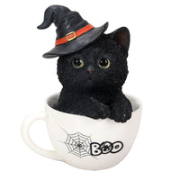 Halloween Kitten - Black Cat Boo Figurine