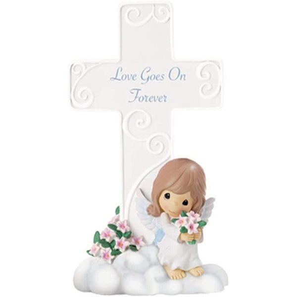 "Sale" Precious Moments - Love Goes On Forever Holy Cross Memorial Angel Figurine 152401