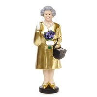 Kikkerland - Queen Elizabeth II Solar Energy Powered Waving Statue (Gold)