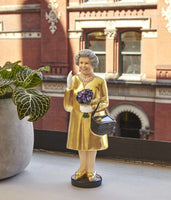 Kikkerland - Queen Elizabeth II Solar Energy Powered Waving Statue (Gold)