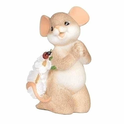 Charming Tails - Grateful Prayer Mice & Ladybug Figurine 17502