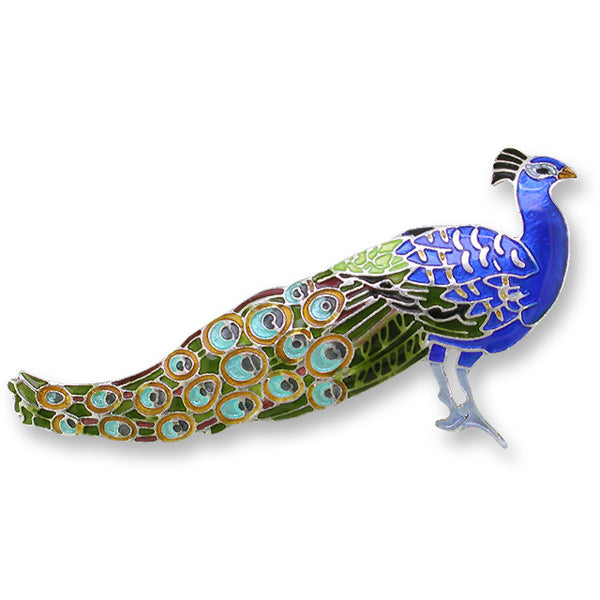 Zarlite by Zarah Co - Proud Blue Peacock Brooch Pin