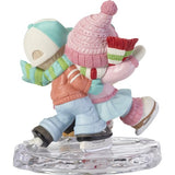 "Clearance Sale" Precious Moments - Love Means I'll Always Be There Ice Skate Love Couple Porcelain Figurine 191026