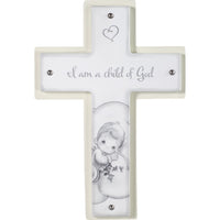 "Clearance Sale" Precious Moments - I Am A Child of God Baby Wood Holy Cross with Stand 193406