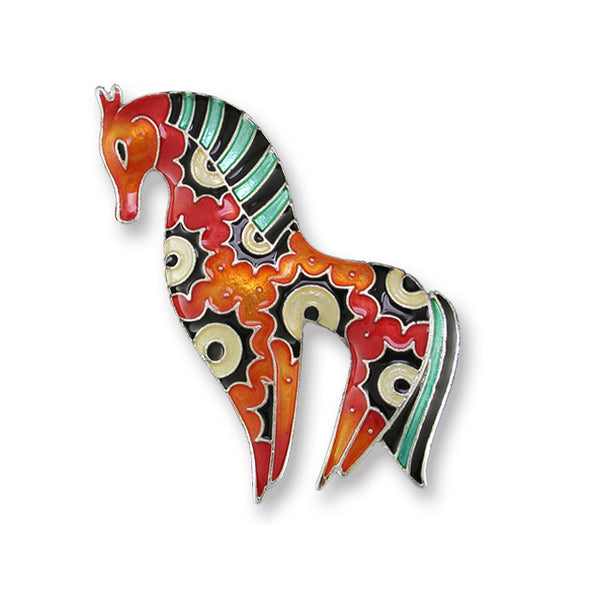 "Sale" Zarlite by Zarah Co - Radiance Floral Horse Brooch Pin